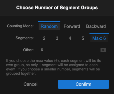 Segments Dialog Screenshot